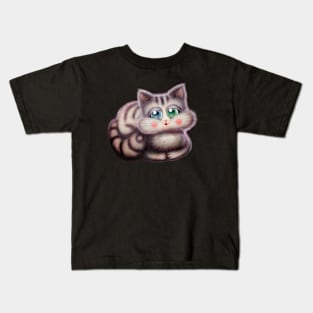 Cute Tabby Cat Kids T-Shirt